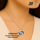 Blooming Rose Pendant with Crystal From Europe, Crystal Pendant Worn by Woman, Elegant Jewellery for Women, One-Year Warranty - Jewellery Direct Factory in alabaster background
