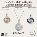 Blooming Rose Pendant with Crystal From Europe, Crystal Pendant, White, Gold, Blue, Crystal From Europe, One-Year Warranty - Jewellery Direct Factory in alabaster background