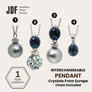 Premium Multi-Way Lollipop Pendant Set with Crystal From Europe, Crystal Pendant Set, Blue, Crystal From Europe, One-Year Warranty - Jewellery Direct Factory in alabaster background