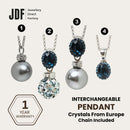 Premium Multi-Way Lollipop Pendant Set with Crystal From Europe, Crystal Pendant Set, Blue, Crystal From Europe, One-Year Warranty - Jewellery Direct Factory in alabaster background