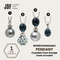 Premium Multi-Way Lollipop Pendant Set with Crystal From Europe, Crystal Pendant Set, Blue, Crystal From Europe, One-Year Warranty - Jewellery Direct Factory in alabaster background