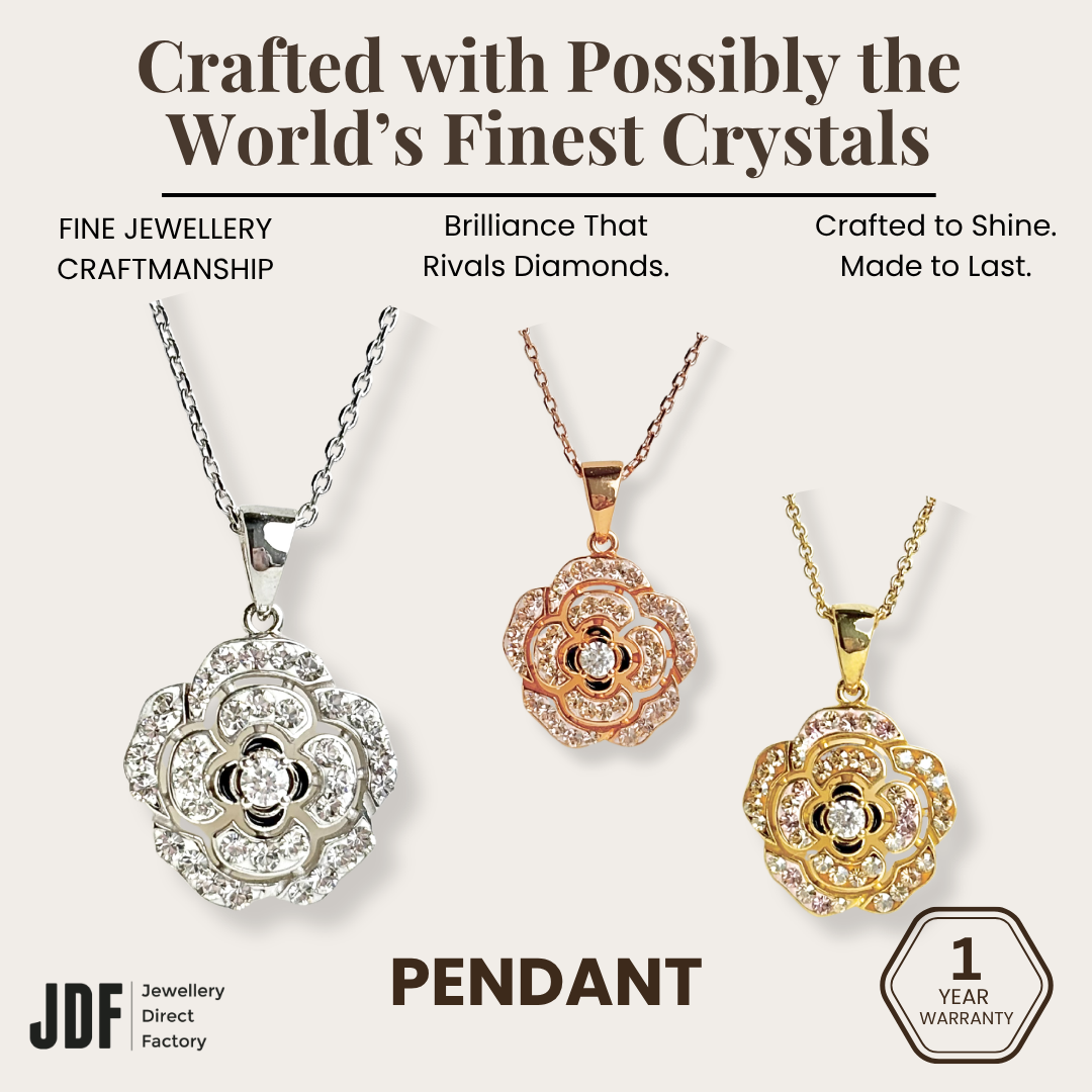 Camelia Pendant with Crystal From Europe