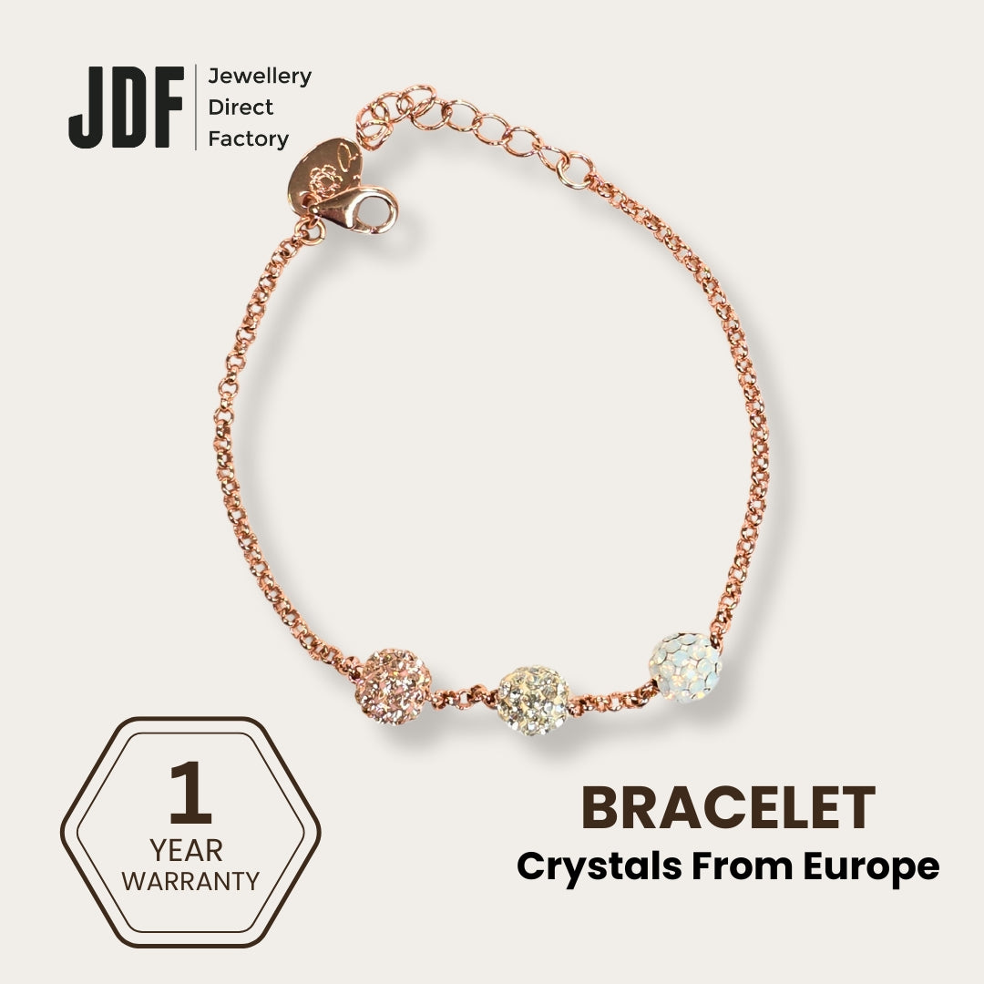 Triple-Flavor Lollipop Bracelet with Crystals From Europe, Crystal Bracelet, Champagne, Crystals From Europe, One-Year Warranty - Jewellery Direct Factory in alabaster background