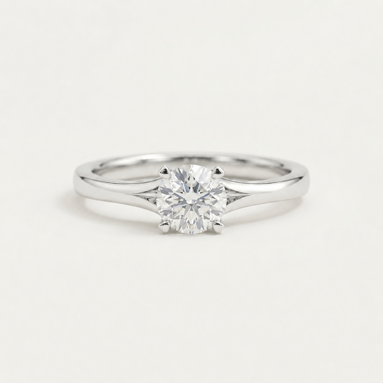 Subtle Heart Prongs Ring
