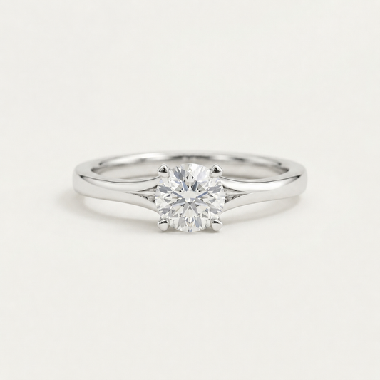 Subtle Heart Prongs Ring