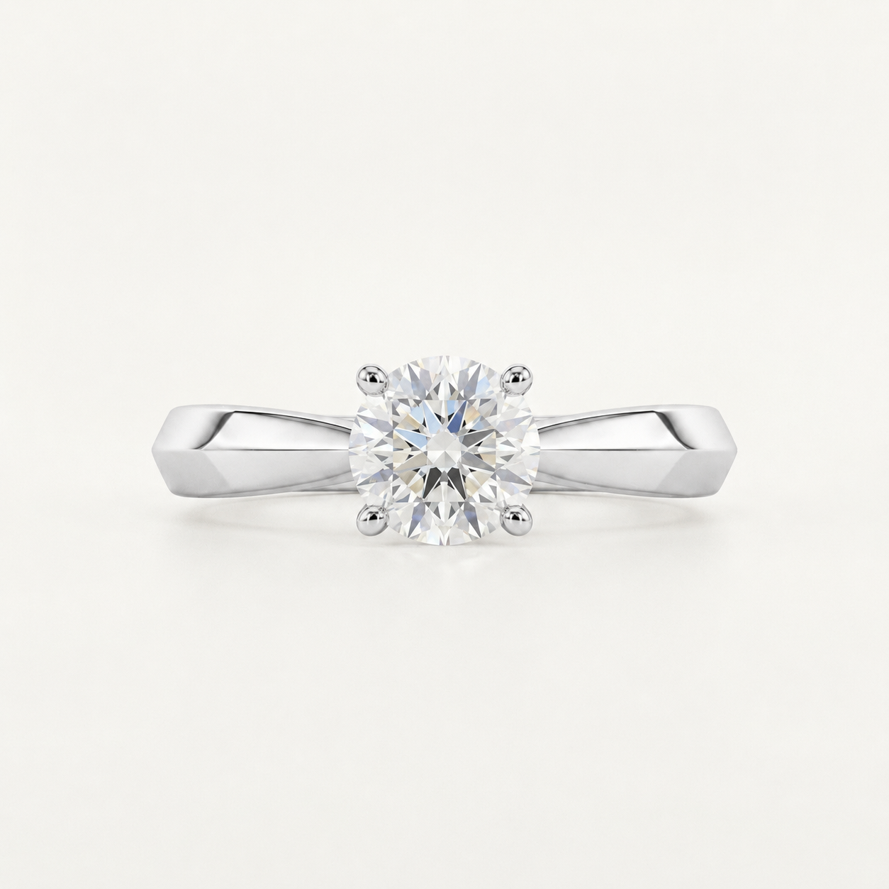 Modern Prong Diamond Ring
