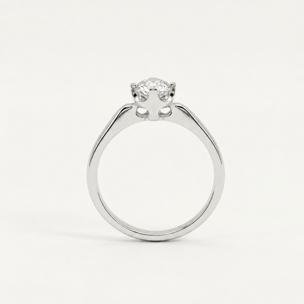 Geometric Solitaire Ring