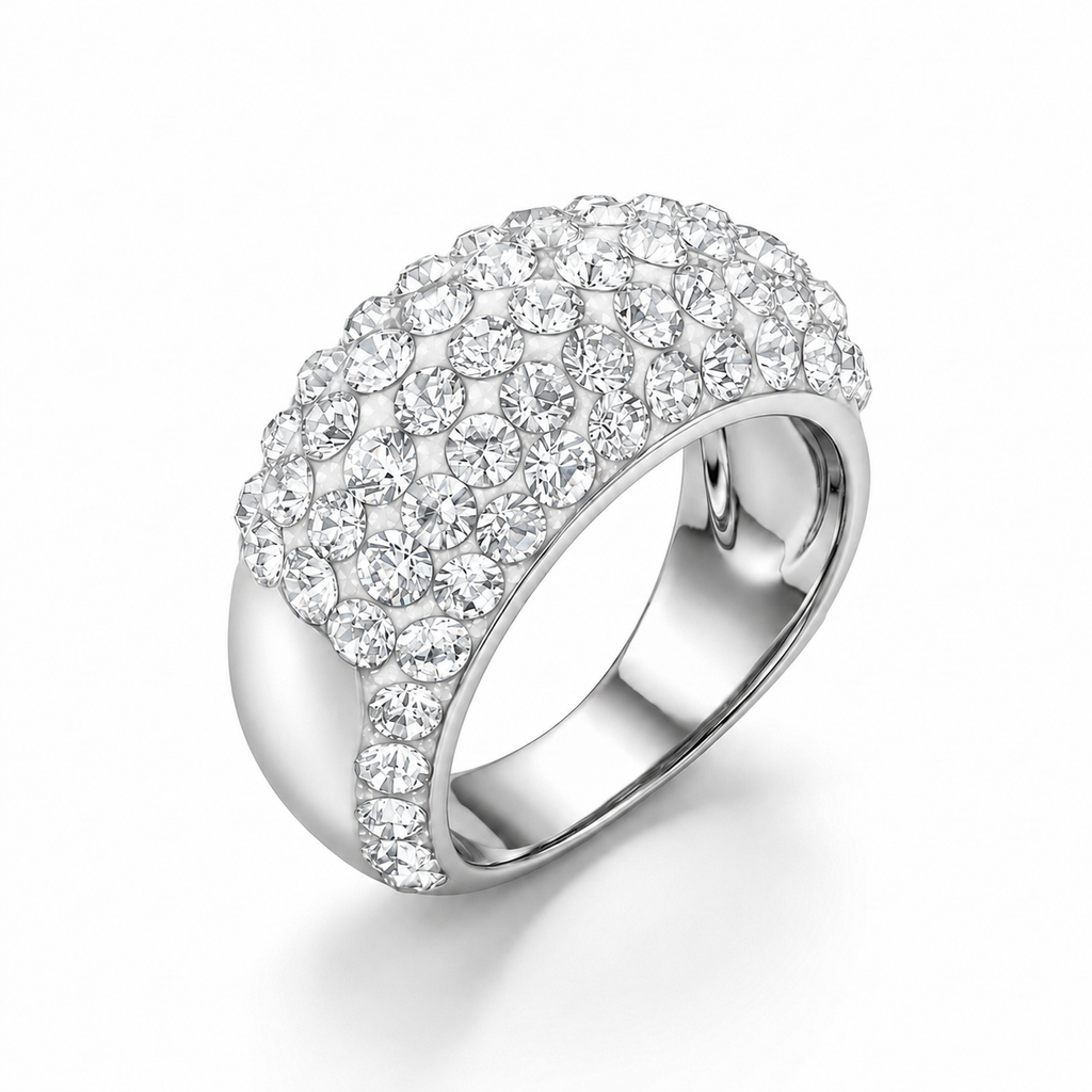Slim Ring Embellished with Crystals from Europe