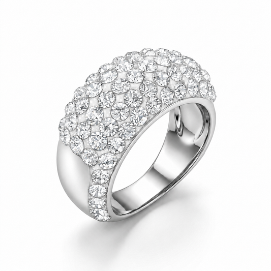 Slim Ring Embellished with Crystals from Europe
