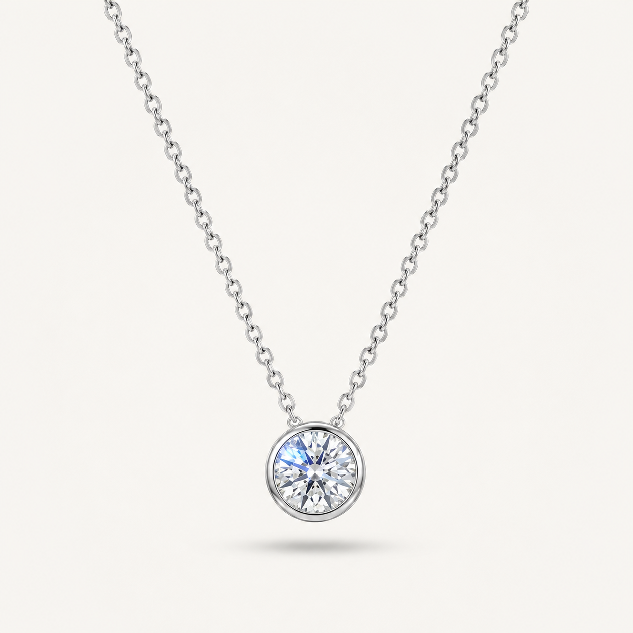 The Solstice 18k Bezel Lab Diamond Pendant