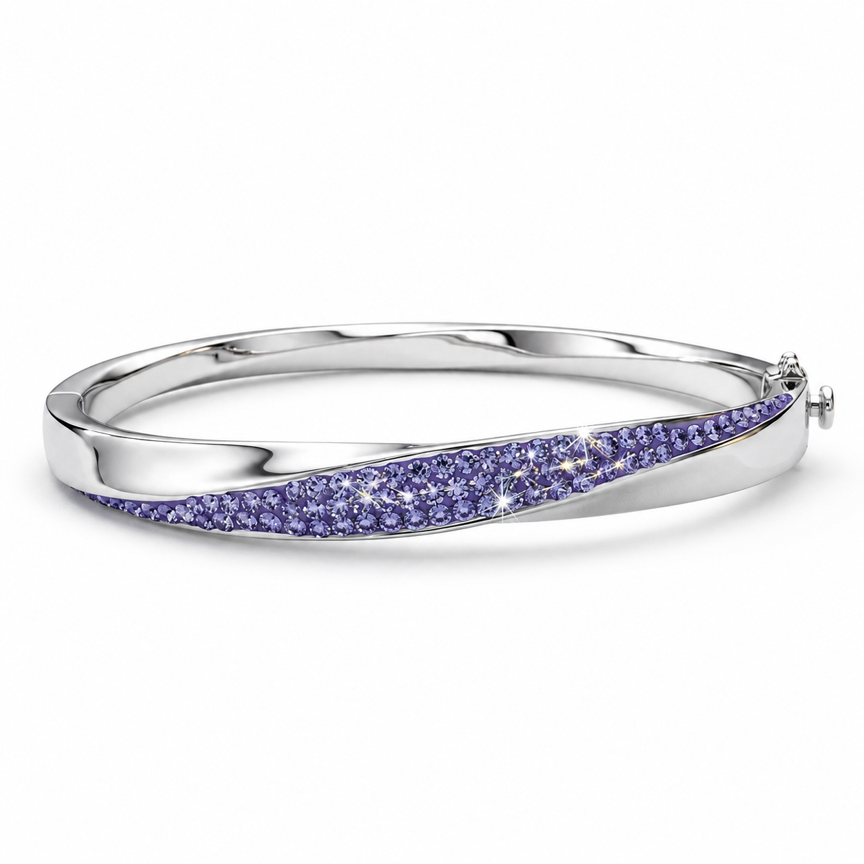 Aurora Twist Bangle with Crystal From Europe