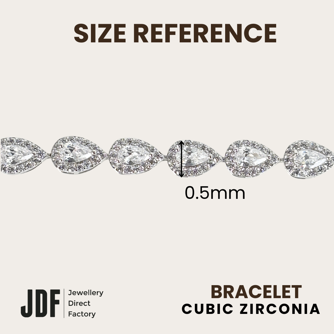 Chic Pear Cut Link Bracelet with Cubic Zirconia