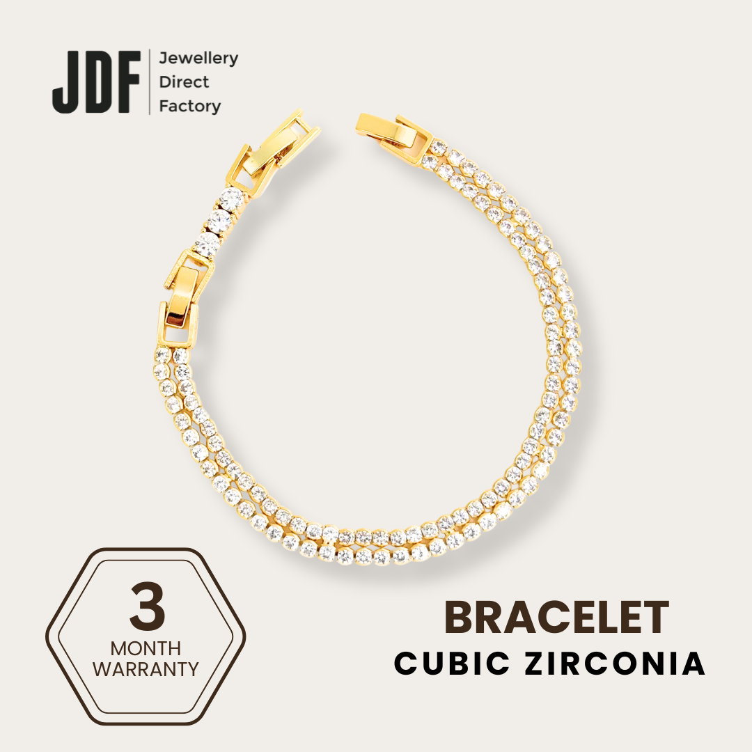 Circular Double-Row Bracelet with Cubic Zirconia
