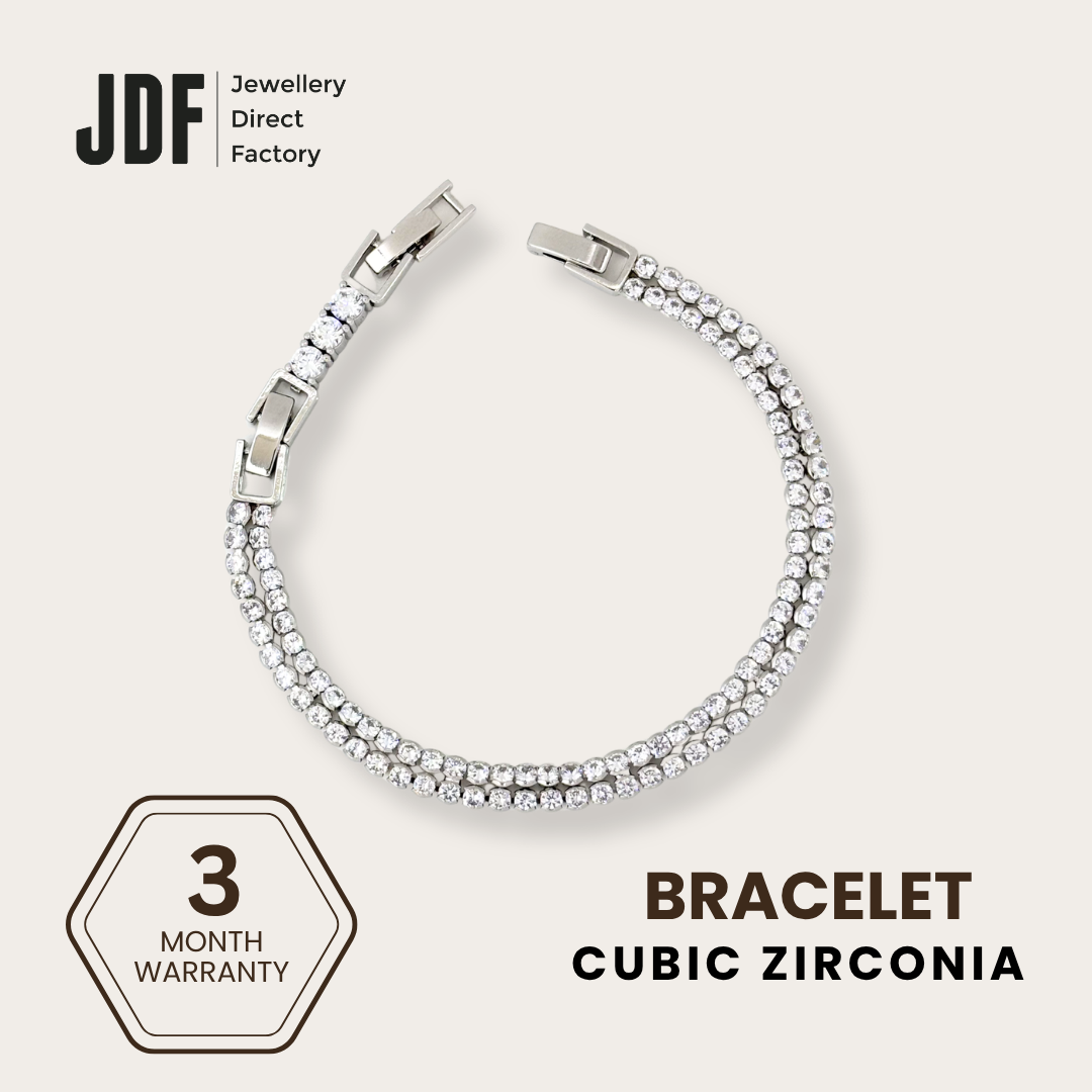 Circular Double-Row Bracelet with Cubic Zirconia