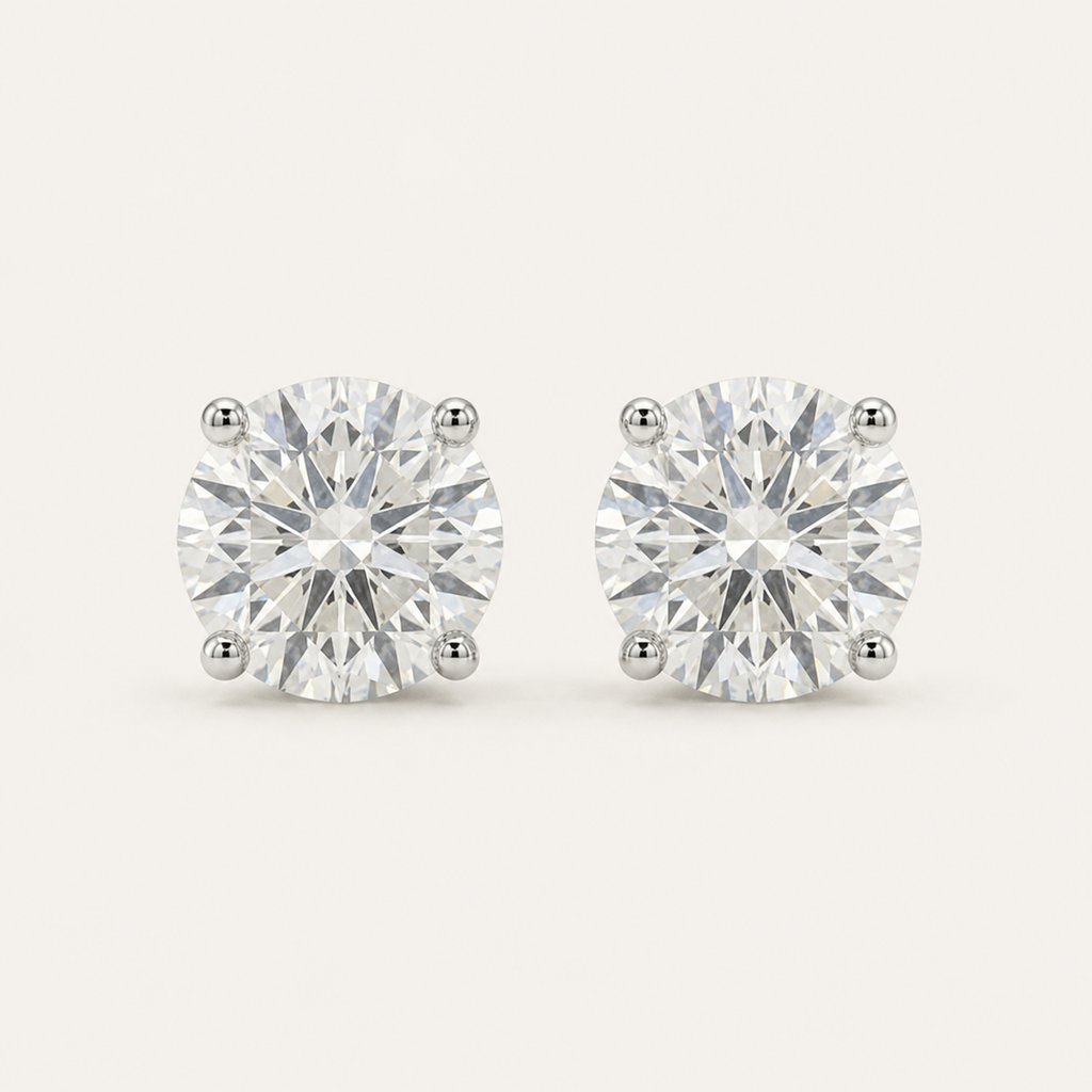 Classic 4-Prong 18k Lab Diamond Earstud