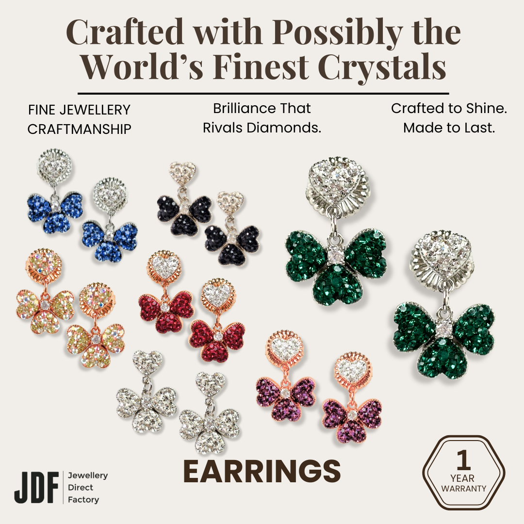 Clover Dangling Earring with Crystal From Europe