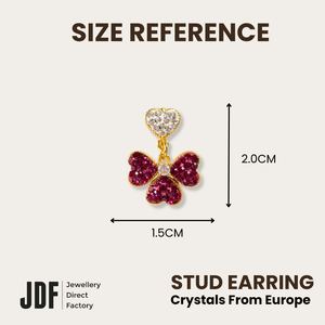 Clover Dangling Earring with Crystal From Europe