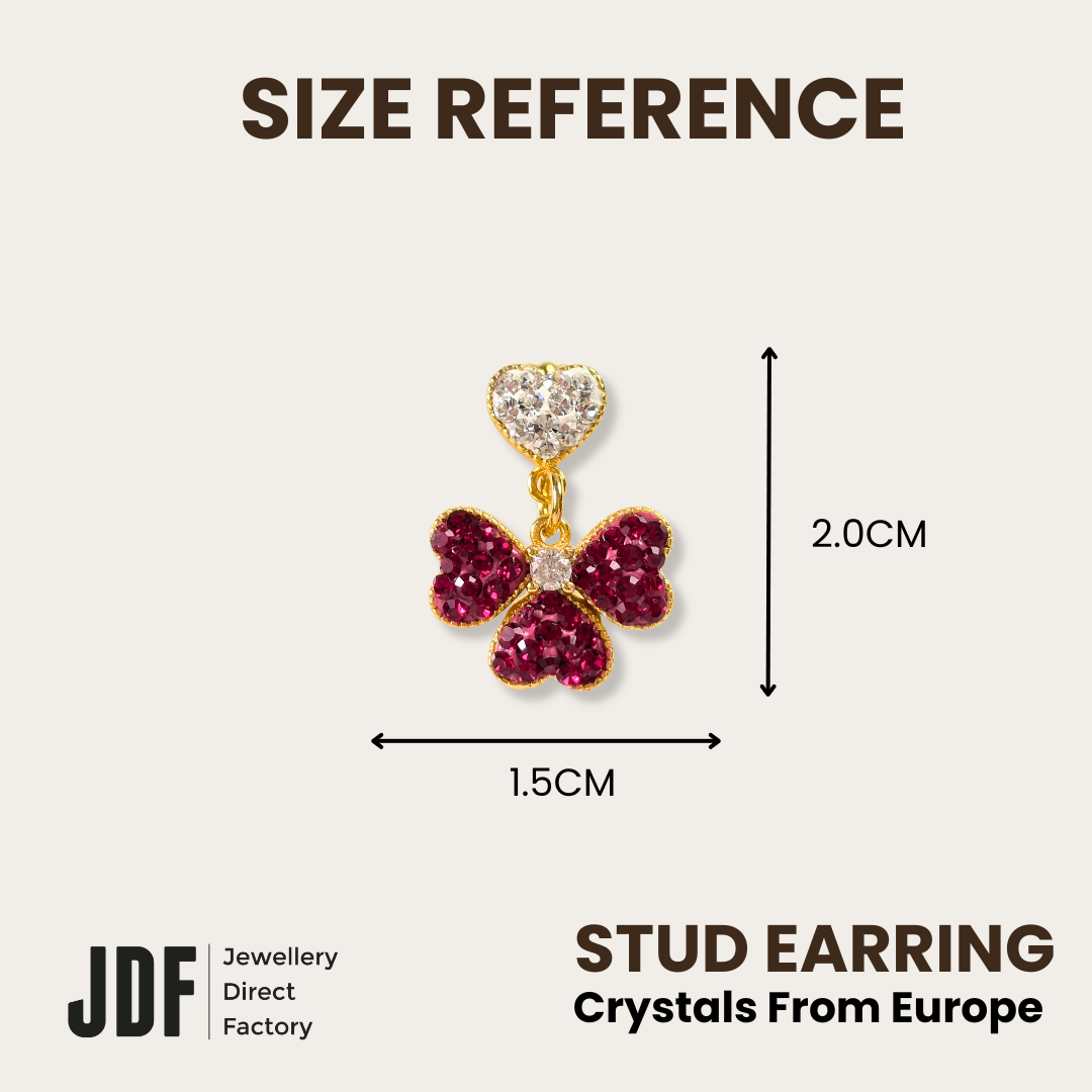 Clover Dangling Earring with Crystal From Europe