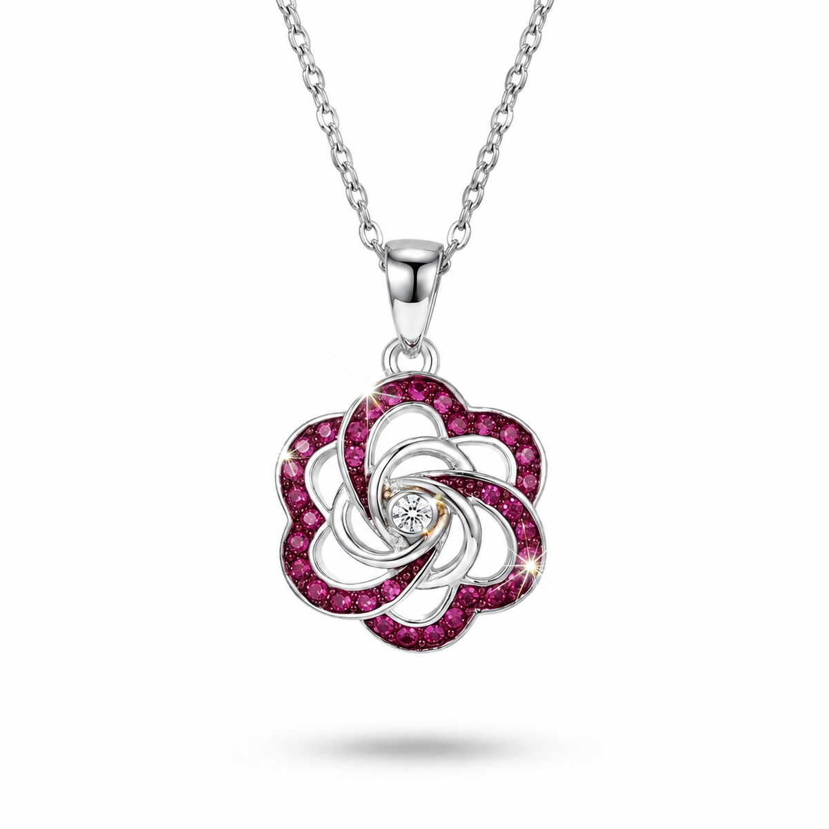 Rose Knot Pendant with Crystal From Europe