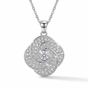 Blooming Rose Pendant with Crystal From Europe