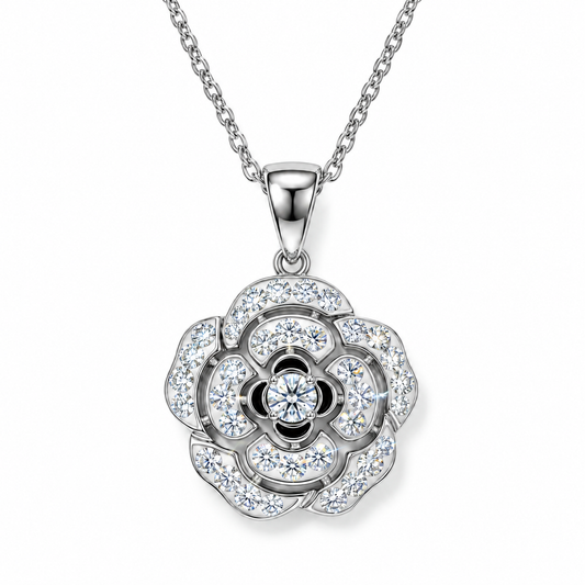 Camelia Pendant with Crystal From Europe