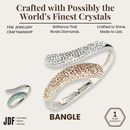 Dazzle Duo European Crystal Bangle, Crystal Bangle, Gold Aqua, Crystal From Europe, One-Year Warranty - Jewellery Direct Factory in alabaster background