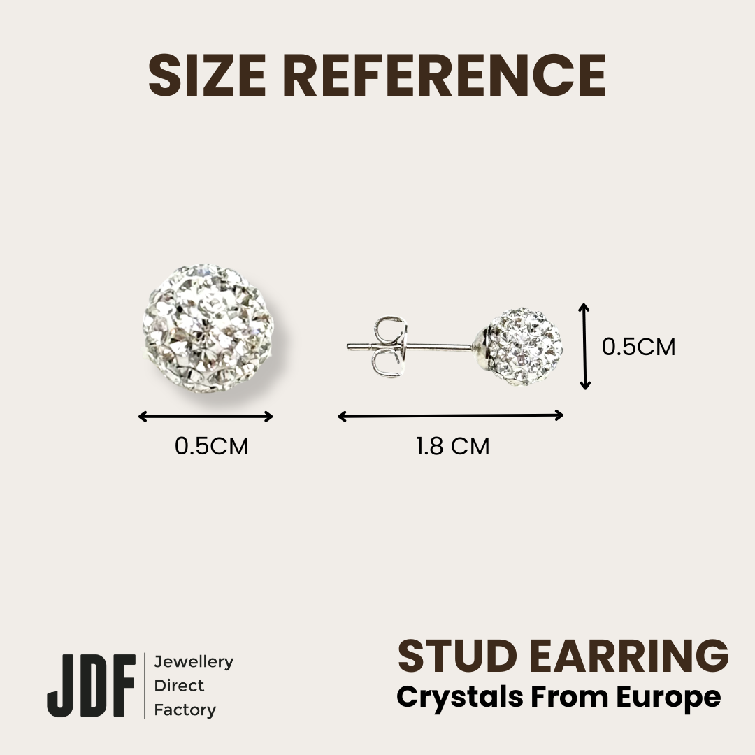 Matching Lollipop Earring 8mm with Crystal From Europe