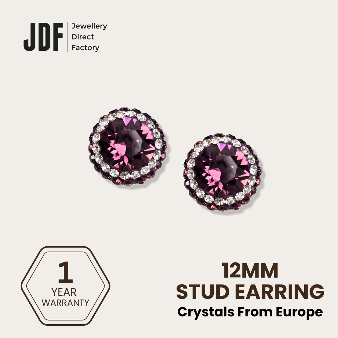 Double Halo Stud Earing with Crystals From Europe