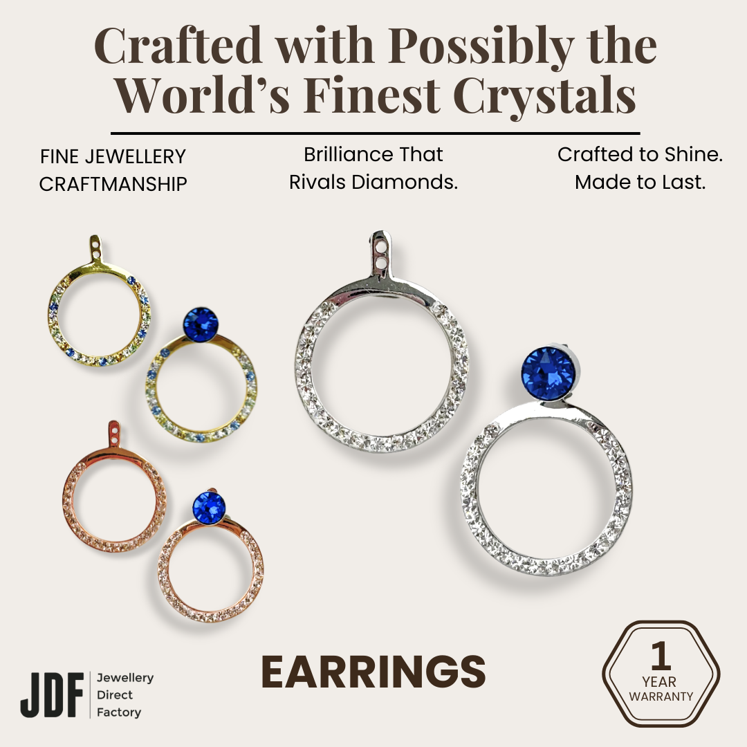 Earring Round Jacket with Crystal From Europe