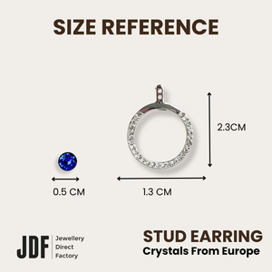 Earring Round Jacket with Crystal From Europe