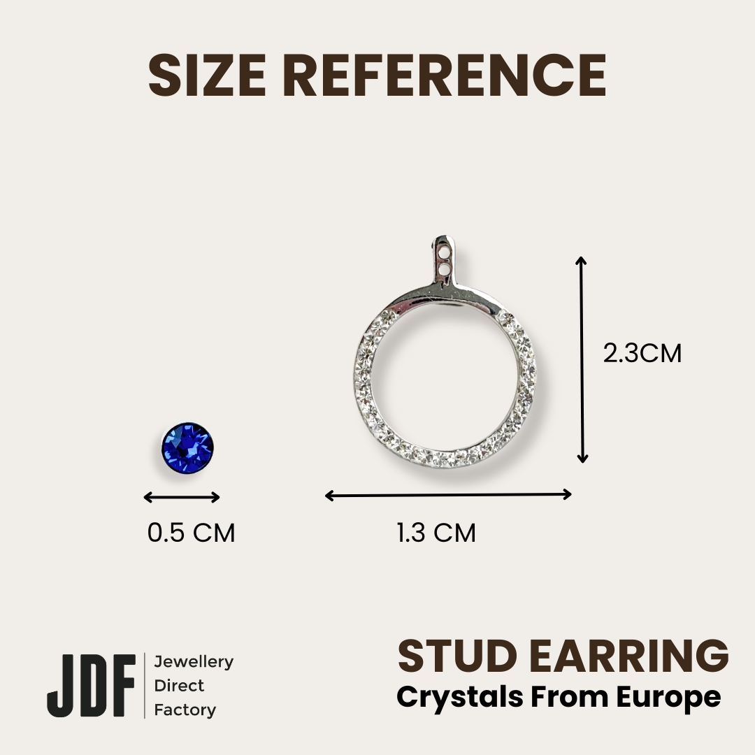 Earring Round Jacket with Crystal From Europe