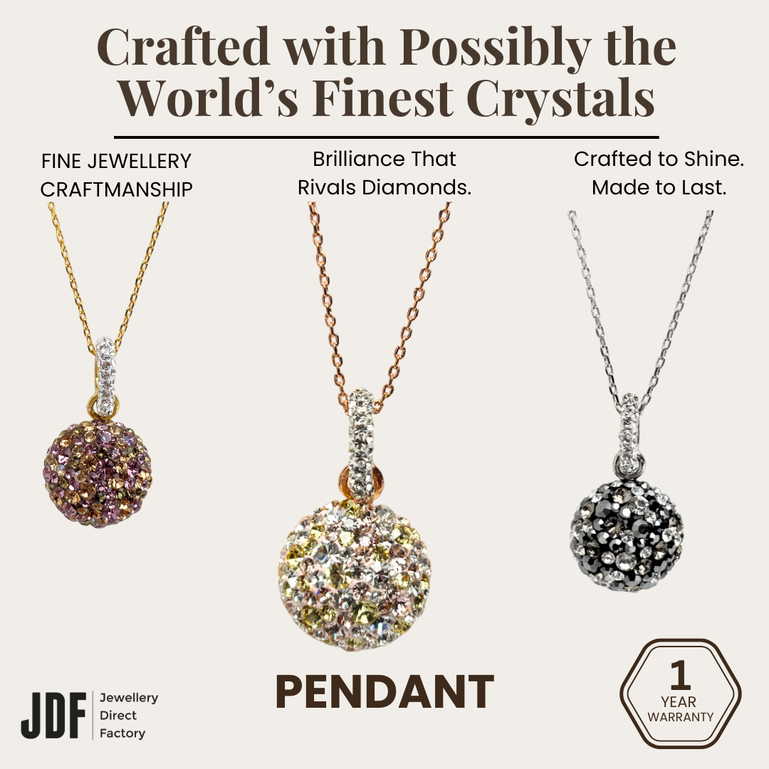 Elegant Dome Pendant with Crystal From Europe, Crystal Pendant, White Purple Black, Crystal From Europe, One-Year Warranty - Jewellery Direct Factory in alabaster background