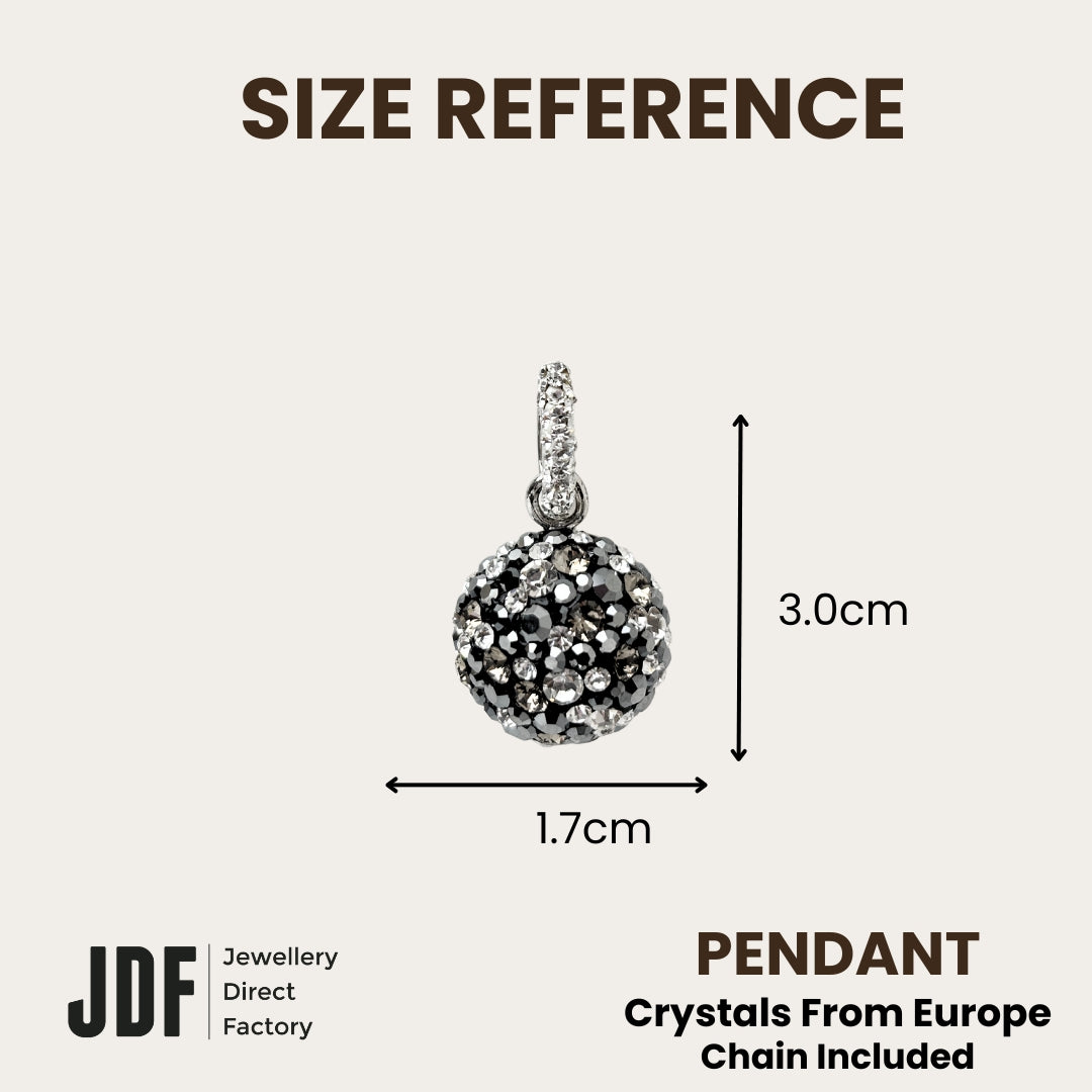 Elegant Dome Pendant with Crystal From Europe, Crystal Pendant, Size Reference, Crystal From Europe, One-Year Warranty - Jewellery Direct Factory in alabaster background