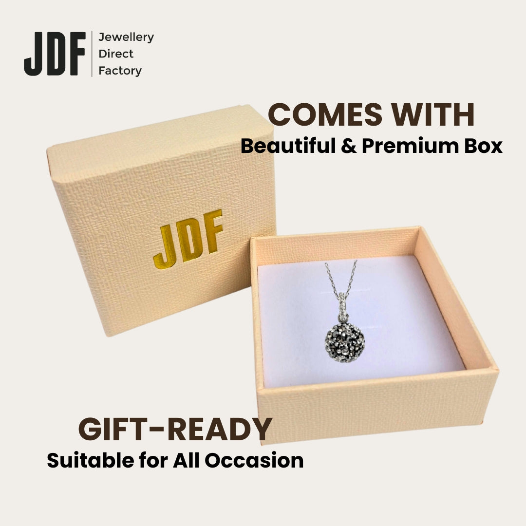 Elegant Dome Pendant with Crystal From Europe, Crystal Pendant, Inside Jewellery Box Packaging, Crystal From Europe, One-Year Warranty - Jewellery Direct Factory in alabaster background