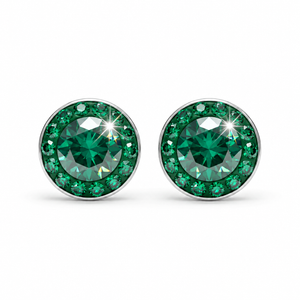 Mini Halo Round Stud with Crystals from Europe
