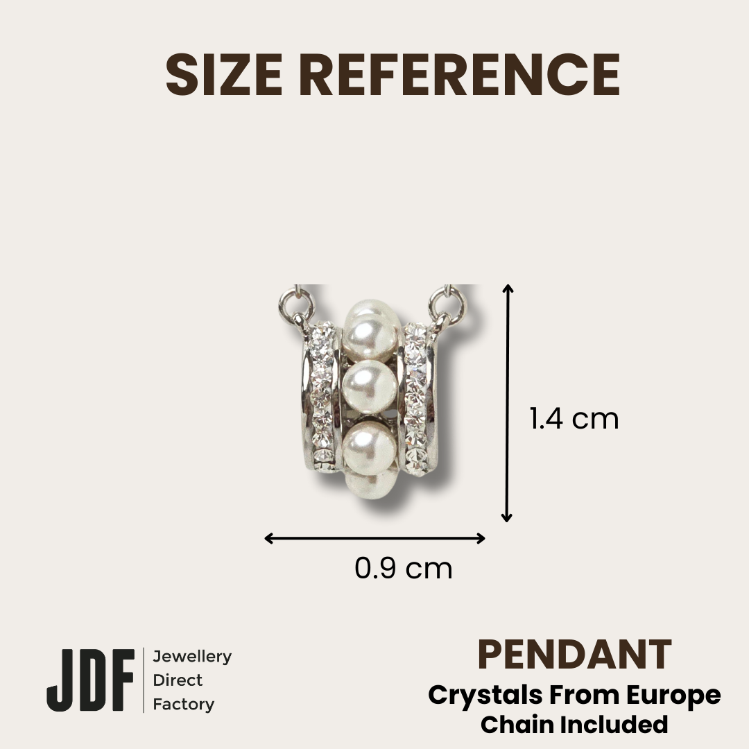 Eternity Baby Pearl Lulutong Necklace, Pearl Necklace, Size Reference, One-Year Warranty - Jewellery Direct Factory in alabaster background