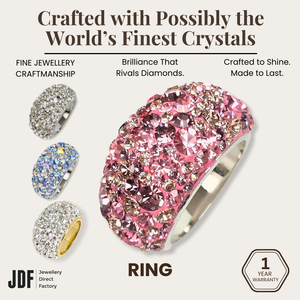 Exclusive Wide Band Ring with Crystals from Europe