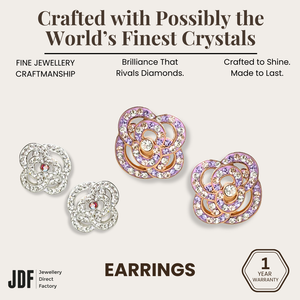Flower Bold Earring with Crystal From Europe