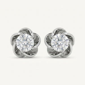 Flower-Shaped 18K Gold Earing