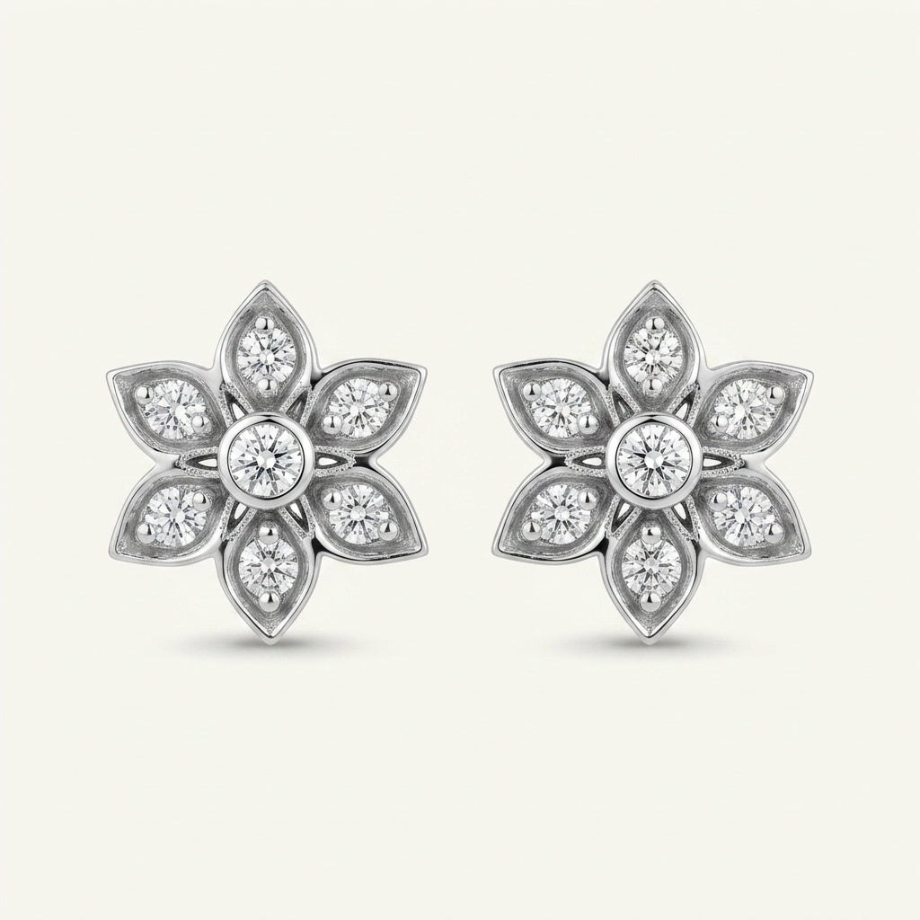 Aura Floral 18k Diamond Earrings