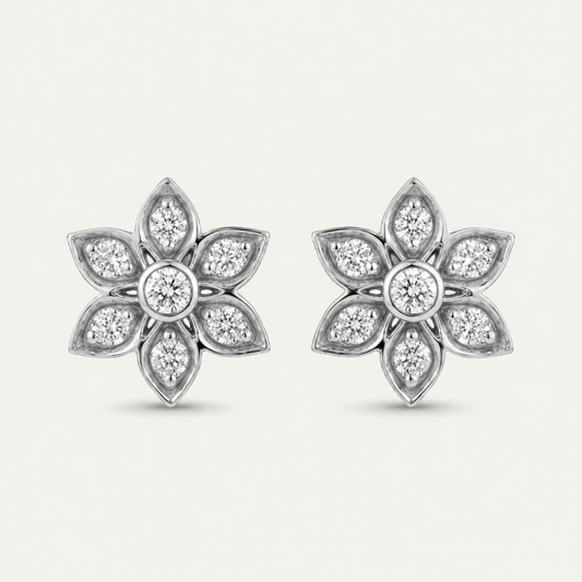 Aura Floral 18k Diamond Earrings