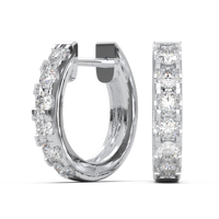 Minimalist Lab Diamond 2.7mm Hoop Earrings in 18K White Gold