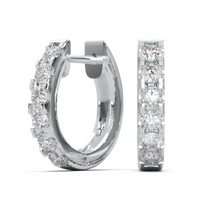 Minimalist Lab Diamond 2.0mm Hoop Earrings in 18K White Gold
