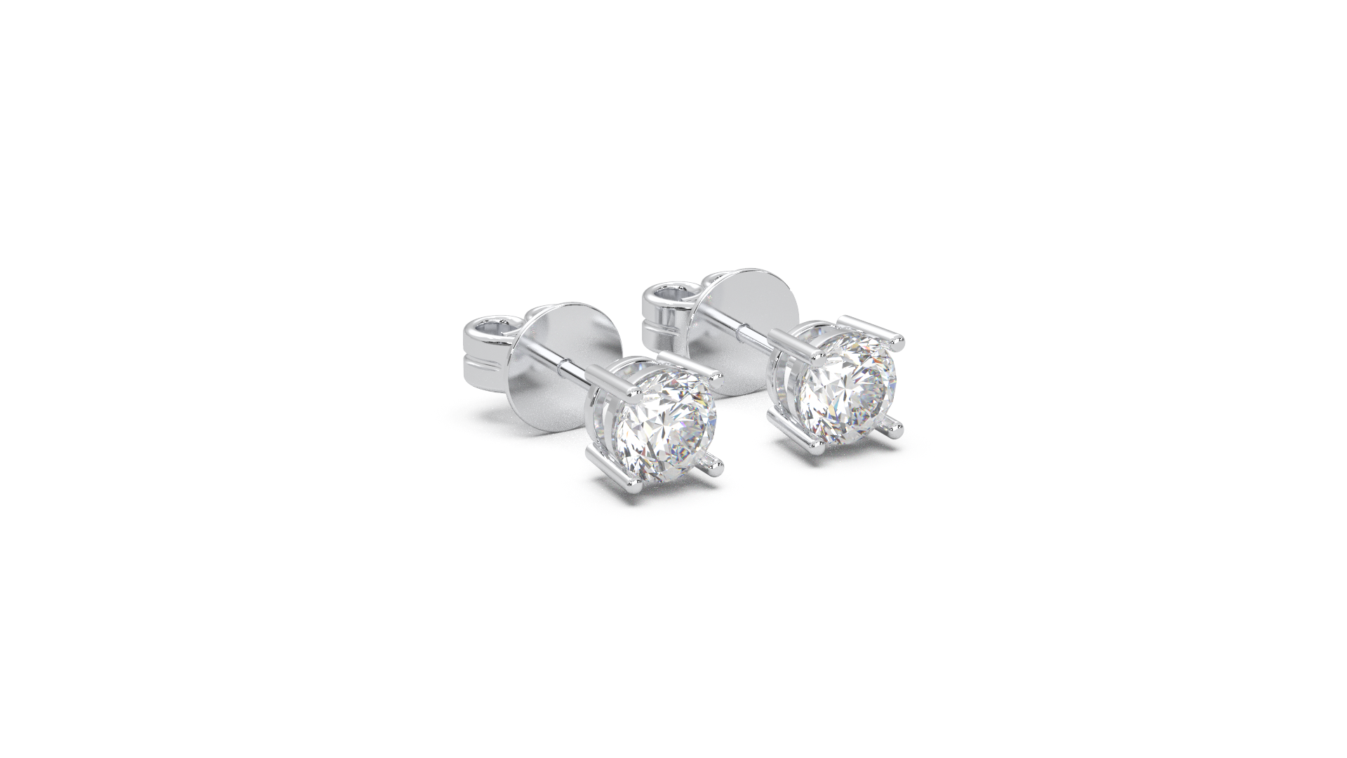 4 Prongs Lab Diamond Stud Earrings in 18K Gold Promotion