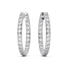 Inside-Out 2.0mm Full Lab Diamond Hoop Earrings in 18K Gold