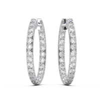 Inside-Out 2.0mm Full Lab Diamond Hoop Earrings in 18K Gold