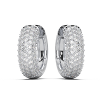 Classic 6mm Pavé Lab Diamond Hoop Earrings in 18K Gold