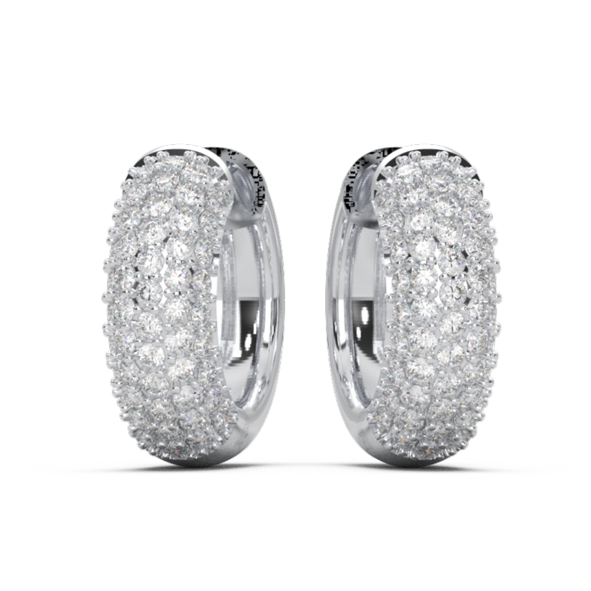 Classic 6mm Pavé Lab Diamond Hoop Earrings in 18K Gold