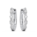 Petite Alterné Marquise & Round Lab Diamond Hoop Earrings in 18K Gold