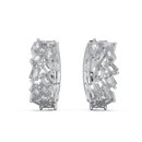 Petite 18K Gold Hoop Earrings with Asymmetric Baguette Lab Diamonds